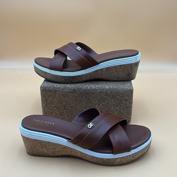 Cole Haan Cork Leather Grand.os Sandals Size 9.5B - Picture 3 of 7
